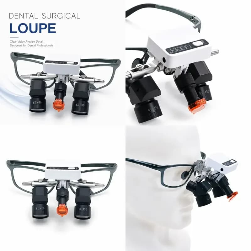 Latest model in 2026 Portable 5X Ergo Loupes with 5W High Brightness Wireless LED Headlight for Dental Oral ENT Surgery