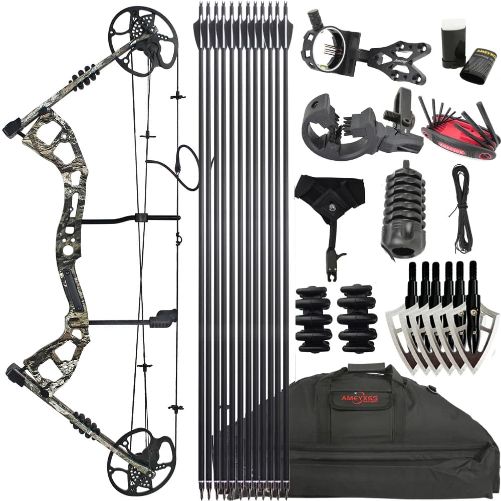 0-70 lbs Compound Bow Carbon Arrow Archery M193 Pully 325fps CNC Alloy Bow Riser Right Hand Shooting Target Hunting Bow