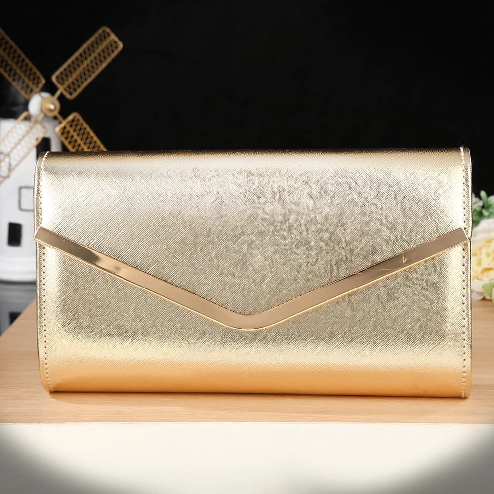 New cross-patterned shiny evening bag - versatile handbag for formal banquets, ceremonies, wedding parties and bridal gowns.