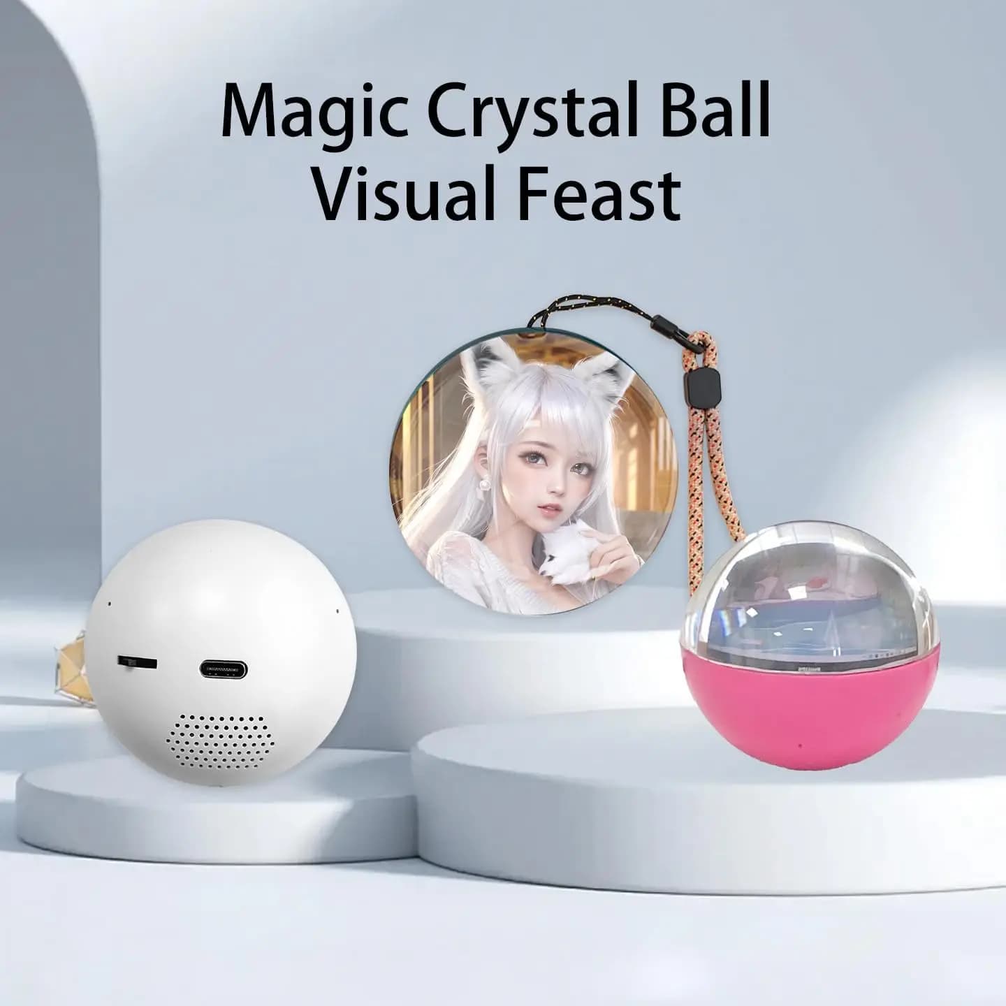 Cornice Video con Sfera di Cristallo 3D | Display Fotografico Digitale da 2,7 Pollici, Caricamento Tramite App, Regalo Personalizzato per Arredamento Casa