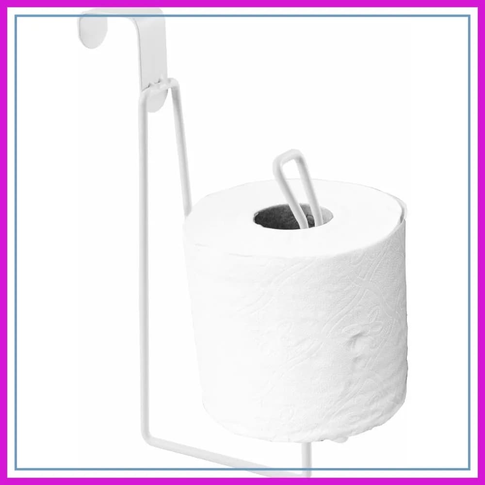 Portarotolo da terra per WC, dispenser in metallo per bagno con funzione di stoccaggio