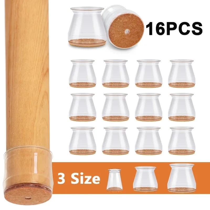 16 pezzi di protezioni rotonde in silicone per gambe di sedie, cuscinetti per gambe di sedie, protezioni per gambe di mobili, antiscivolo, riducono il rumore