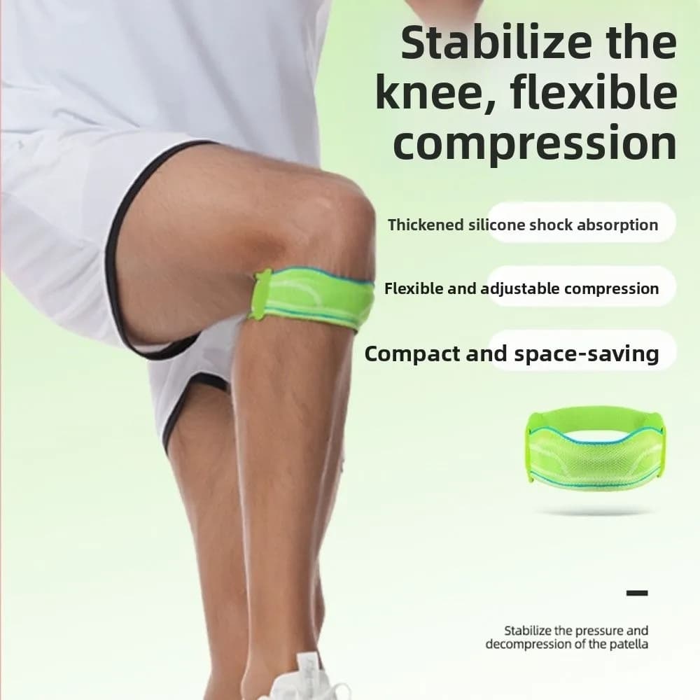 Fascia di Compressione per Ginocchio, Design Traspirante e Antiscivolo, Supporto per Tendine Rotulee, Protezione e Assorbimento degli Urti