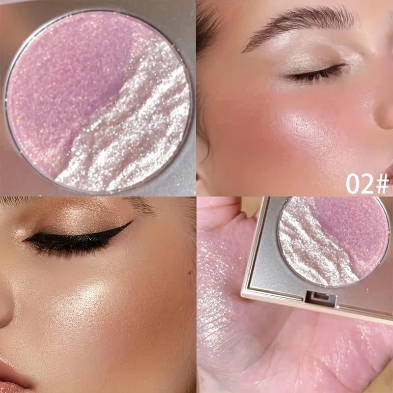 Palette 2 in 1 per illuminare e contornare, trucco contorno radiante a lunga durata, trucco viso scintillante impermeabile per viso e corpo