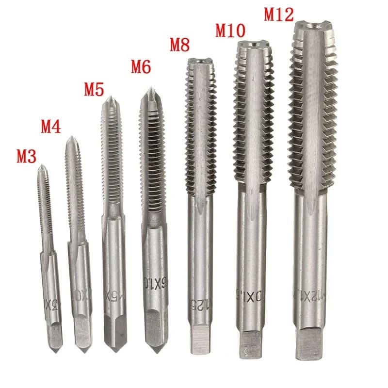 Tap Bearing Steel Taper Hand Spiral Point Straight Fluted Screw Drill Thread Hand Tool Metric Plug Taping Drill Repair Bits Set