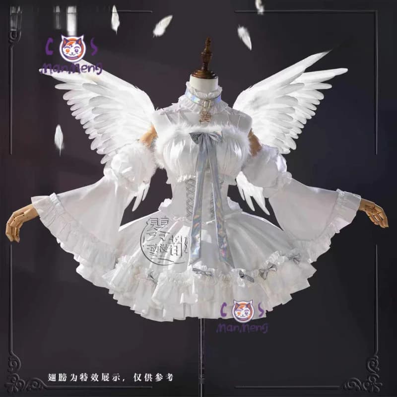 KAngel Rain Ame Costume Cosplay Anime NEEDY GIRL OVERDOSE Ragazza Dolce Angelo Lolita Abito Collana Copricapi Calzini Vestito di Halloween