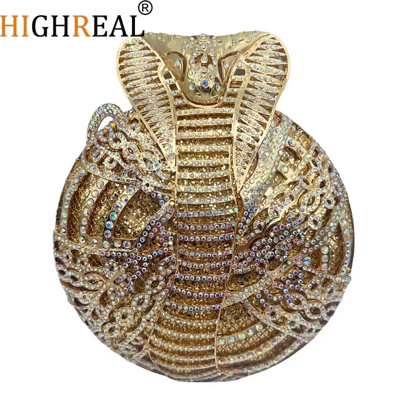 Borse da sera con diamanti Python Borse da donna eleganti e splendide boutique con pochette in oro con diamanti e borsette Festa di nozze