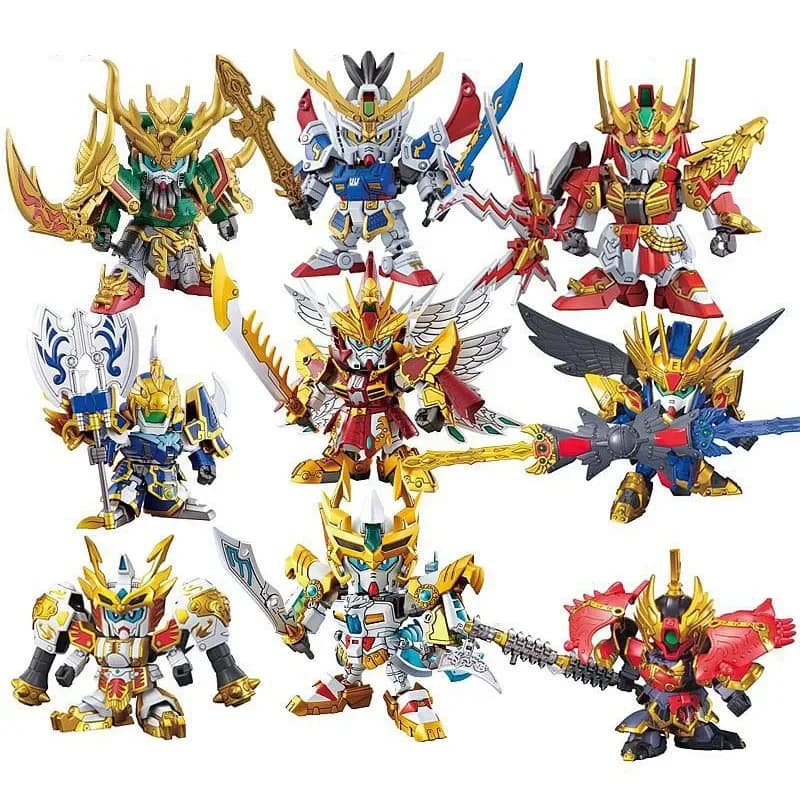 Tre Regni Anime Action Figures SD / BB Sousou Teni Ryofu Koumei Kanu Shibai 8 cm Kit modello Puzzle in plastica Robot Giocattoli