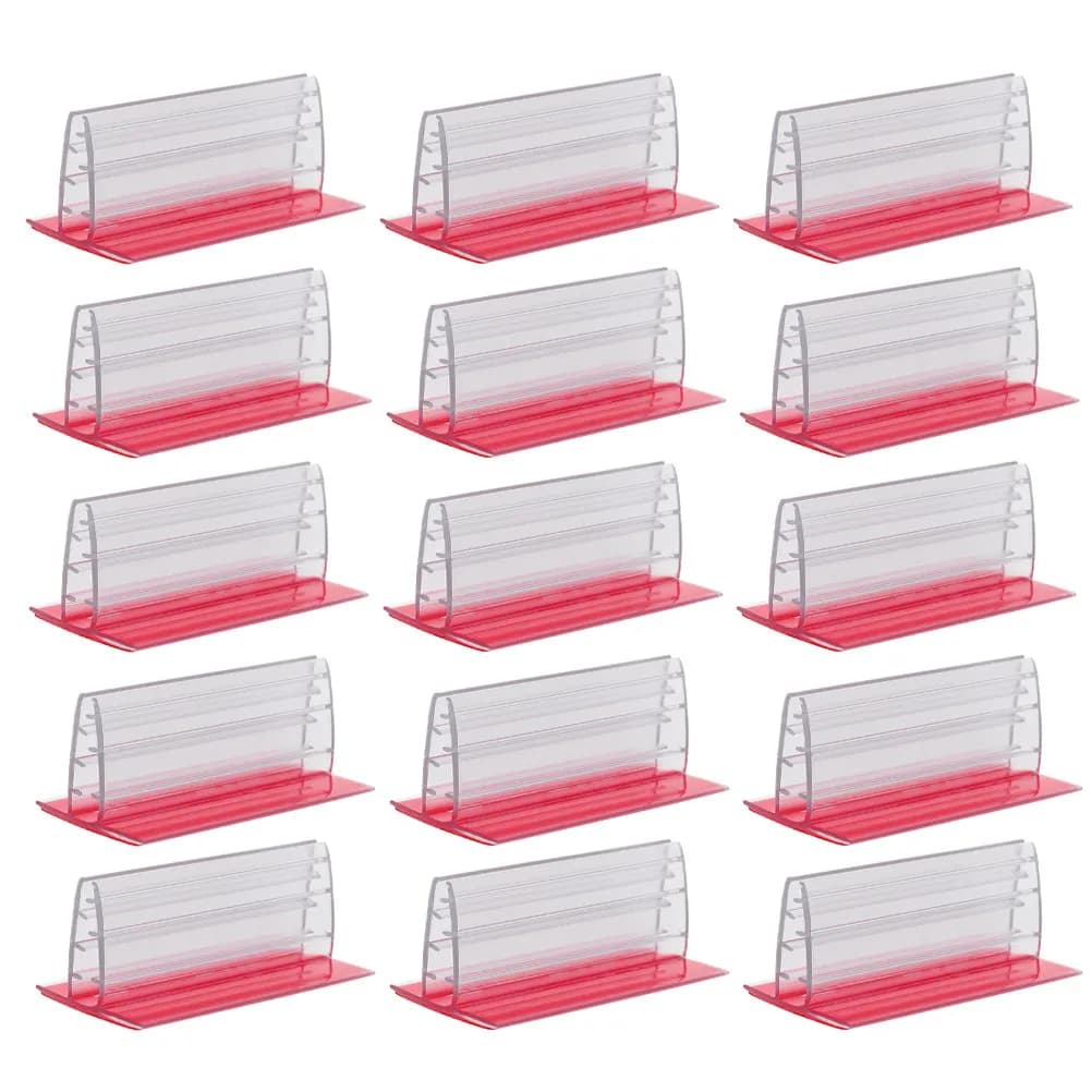 30 Pezzi Mini Portaetichette Adesivi in PVC, Organizzatore da Scrivania Compatto per Etichette, Carte, Ricevute, Foto, Uso in Ufficio, Negozio, Esposizione