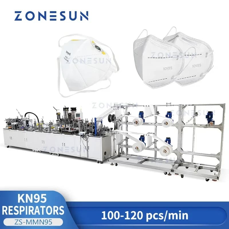 ZONESUN ZS-MMN95 N95 Respiratori Maschera chirurgica che fa macchina Procedimento Maschera Maschera medica Linea di produzione automatica