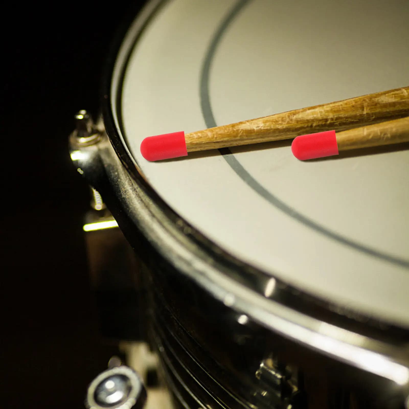 10 Pezzi Punte Silenziose in Silicone Rosso per Bacchette, Smorzatori per Pratica, Accessori di Ricambio per Percussioni, Pad per Rullante