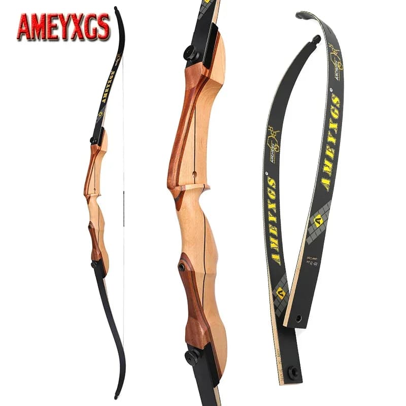 Tiro con l'arco Arco ricurvo da 68 pollici 20-40 libbre Takedown Mano destra Arco diviso Riser Arti per tiro all'aperto Caccia Bersaglio Arco in legno