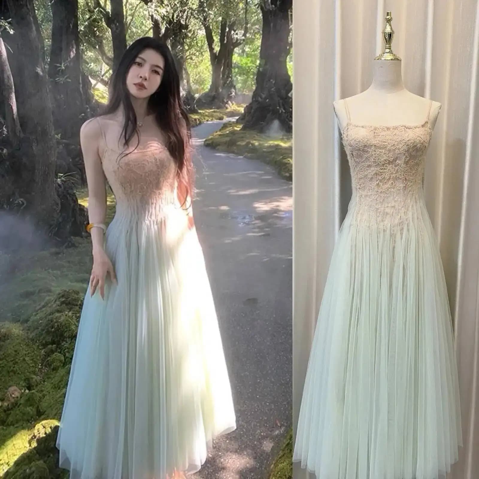 Abiti lunghi da principessa di lusso in garza da donna, per le vacanze estive, eleganti abiti da ballo da sera, abiti da festa, abiti midi