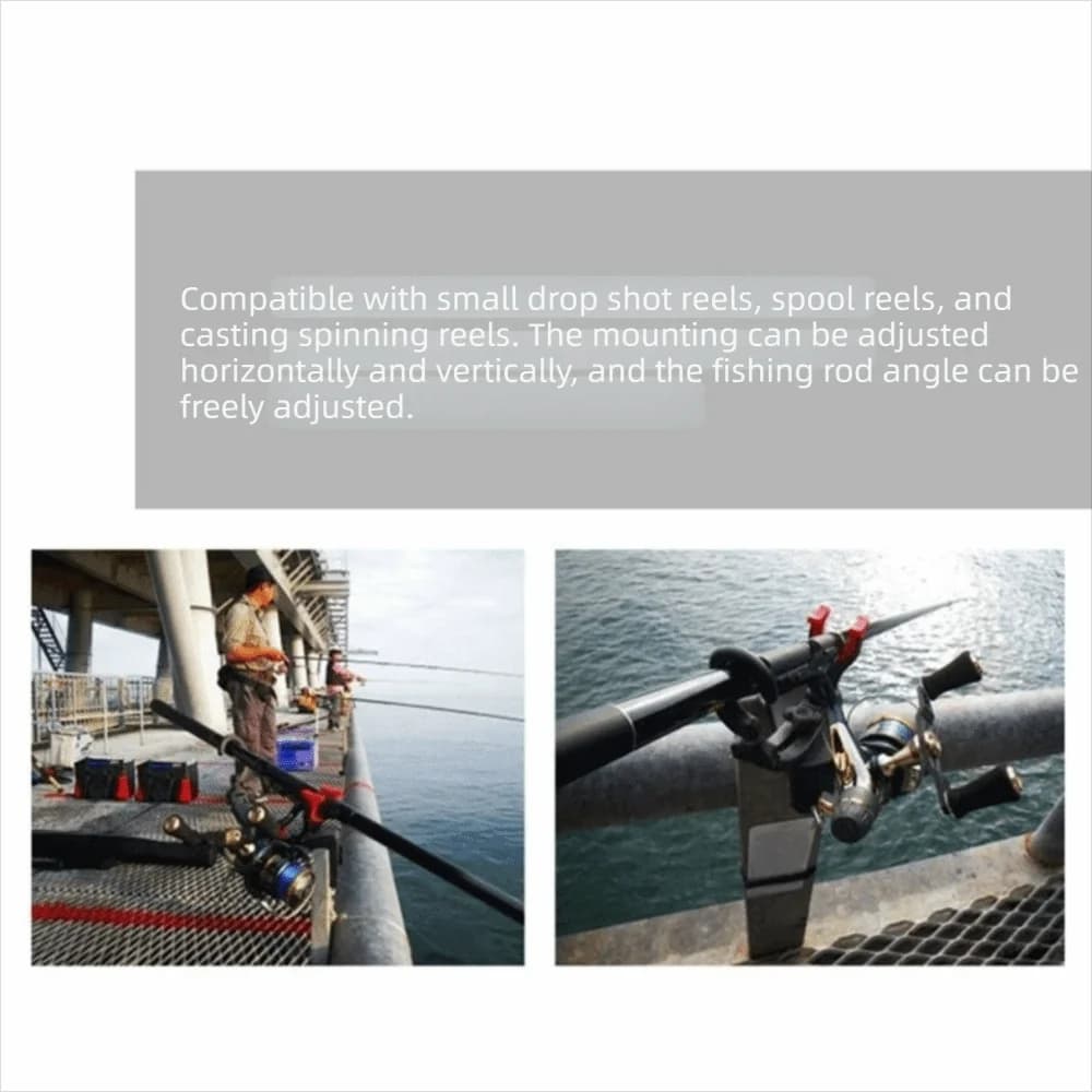 Adjustable Fishing Rod Holder Double-Head Rotating Boat Rod Holder Stable Base Durable Design Fishing Rod Rack Portable Use