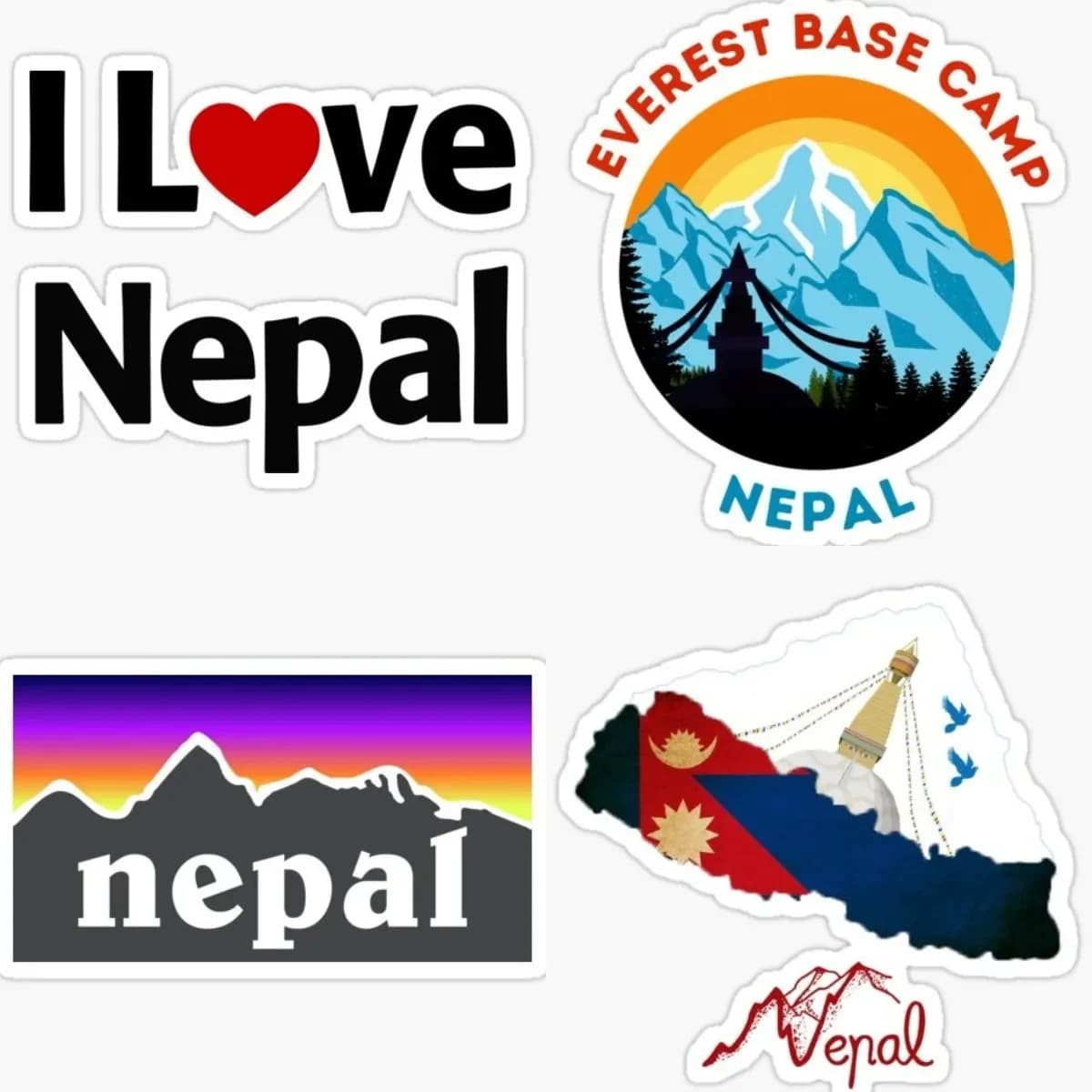Love Nepal Bandiera Decalcomania Auto Camion Van Paraurti Finestra Laptop Tazza Bagagli da parete Adesivo per prodotti per auto