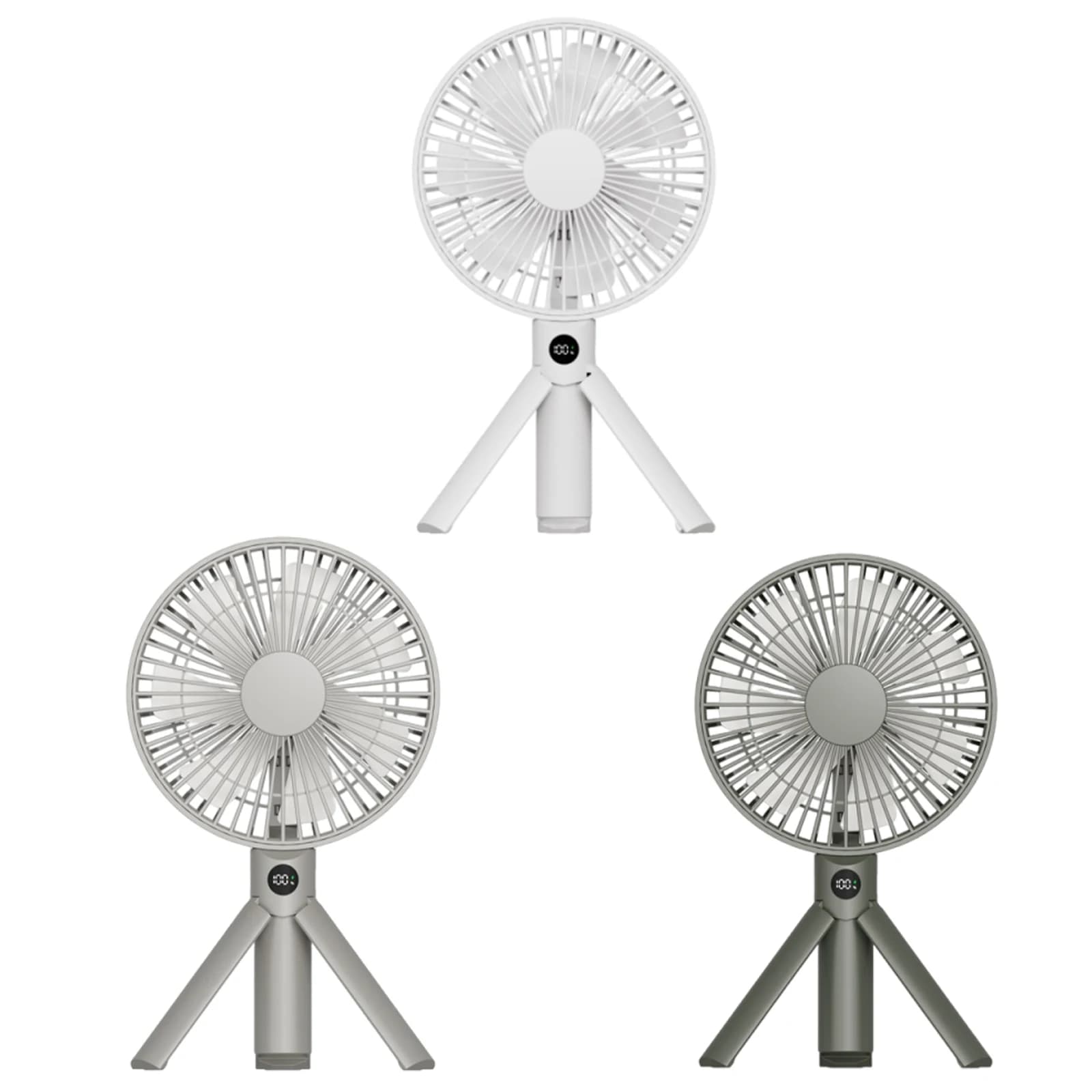 Portable Handheld Rechargeable Fan USB Rechargeable 4 Speed Wind Camping Tripod Fan for Outdoor Desktop Use/Tent Ceiling