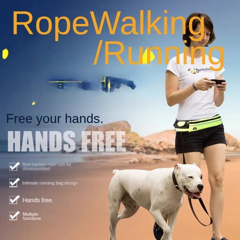 Borsa per cani da passeggio Guinzaglio adatto per cani da corsa all'aperto per cani Comoda cintura appesa per addestramento del cane Borsa per animali domestici Forniture per cani