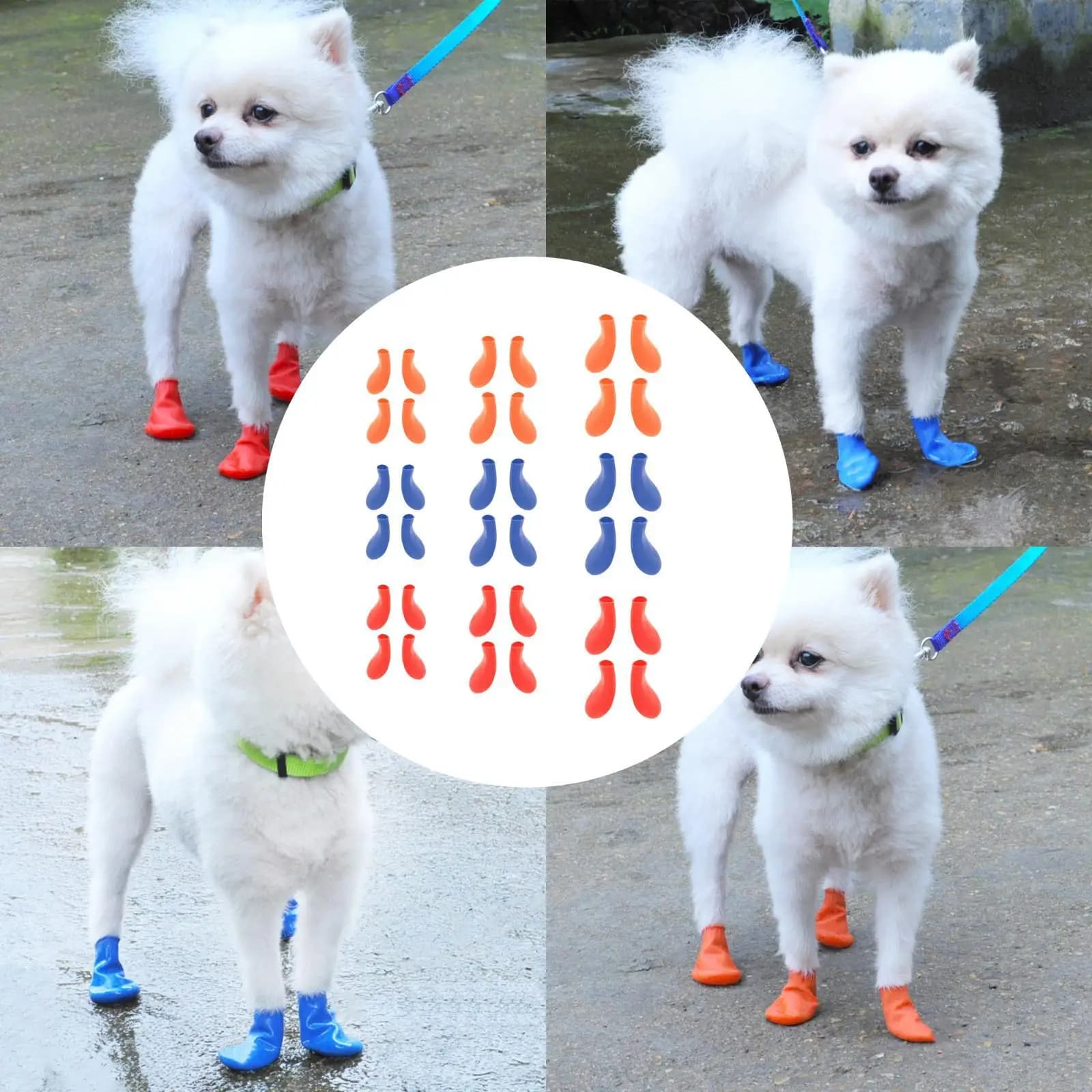 Scarpe per cani da compagnia Scarpe da pioggia impermeabili per animali domestici per cuccioli di cane Stivali di gomma Scarpe per cuccioli color caramello Prodotti per animali domestici