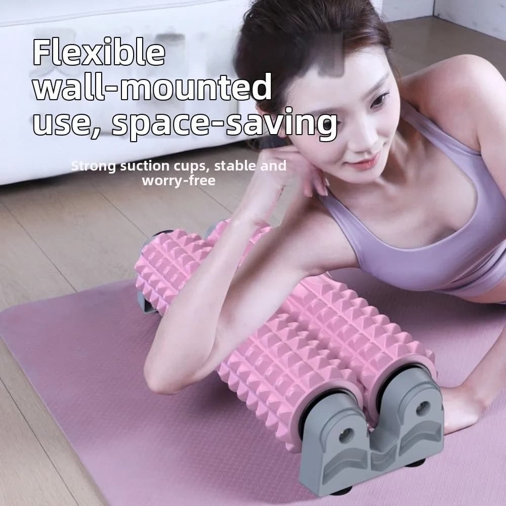 Double Pipe Suction Cup Foam Roller Non-Slip Large Load Bearing EVA Yoga Column Thickened with Stand Muscle Relaxation Roller