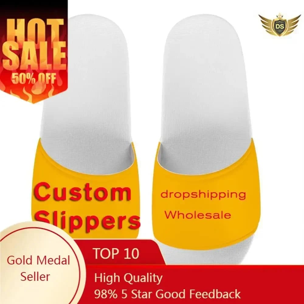 Scarpe personalizzate Pantofole da uomo Infradito Designer Personalizza il tuo logo Immagine Stampa 3D Infradito antiscivolo estivi Dropshipping piatto