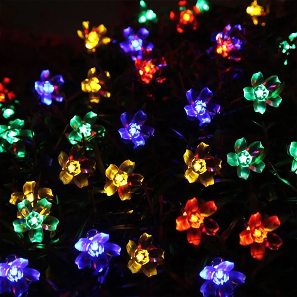 10/20/40leds Cherry Blossom Flower Ghirlanda Alimentato a batteria Fiori di cristallo LED String Fairy Lights per Natale di nozze all'aperto