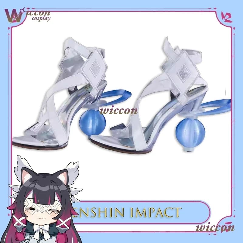 Wona Genshin Impact Moonlit Maiden Columbina Scarpe Cosplay Tacchi alti Incandescente Scarpe Prop Personaggio Gioco di ruolo Accessorio Festa
