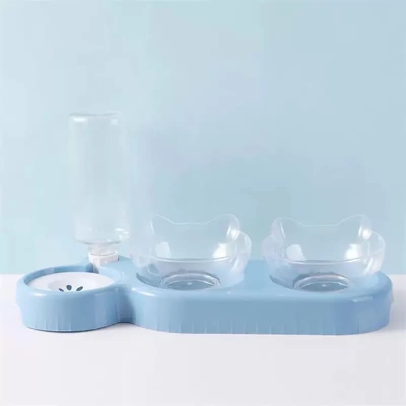 【VENDITA 24H】Set automatico di ciotole per cani e gatti 3 in 1, alimentatore per alimenti e acqua con bottiglia di erogazione da 500 ml per animali domestici di piccola/media
