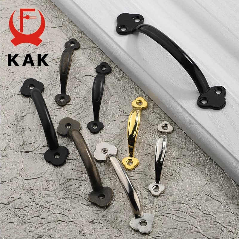 KAK 15PCS maniglie per mobili in bronzo Vintage manopole per cassetti portagioie tira maniglia per scatola in legno maniglia per mobili nera ferramenta per porta