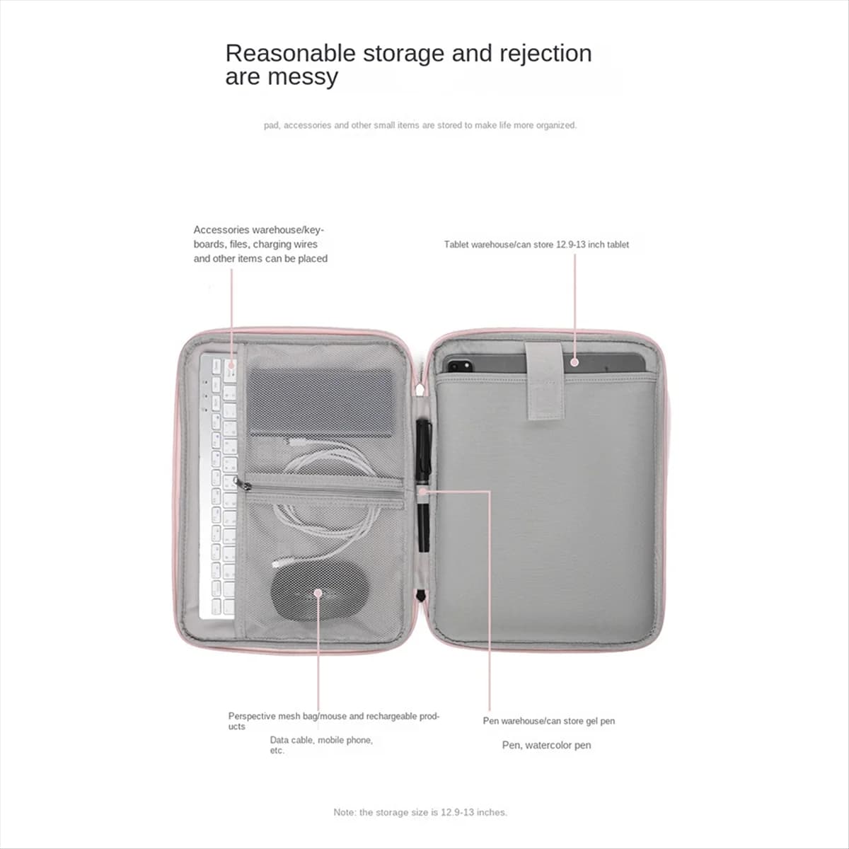 Custodia per laptop A10I Custodia per tablet impermeabile da 14-15 pollici Custodia per laptop portatile per bagaglio a mano Grigio scuro