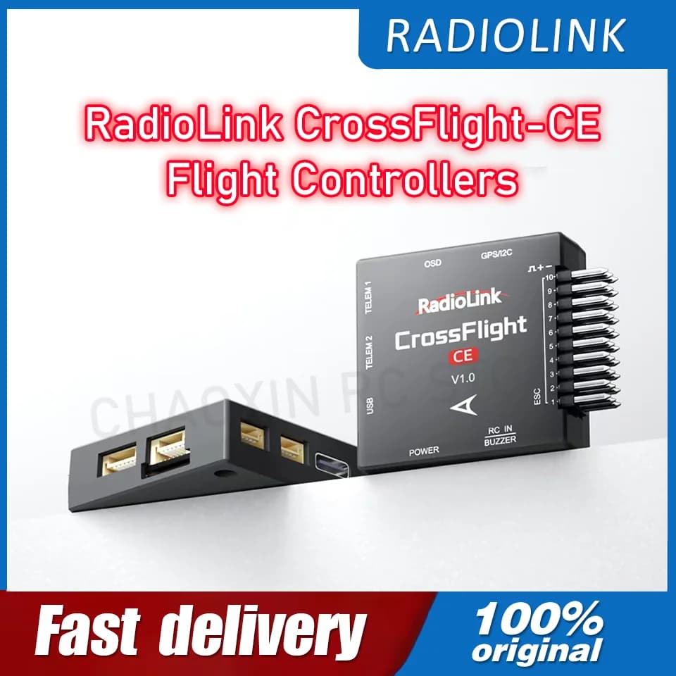 Radiolink CrossFlight-CE: 2-12S Flight Controller with High Dynamic Algorithm, Multi-Model Support, 10 PWM for FPV drones, Cars and Boats