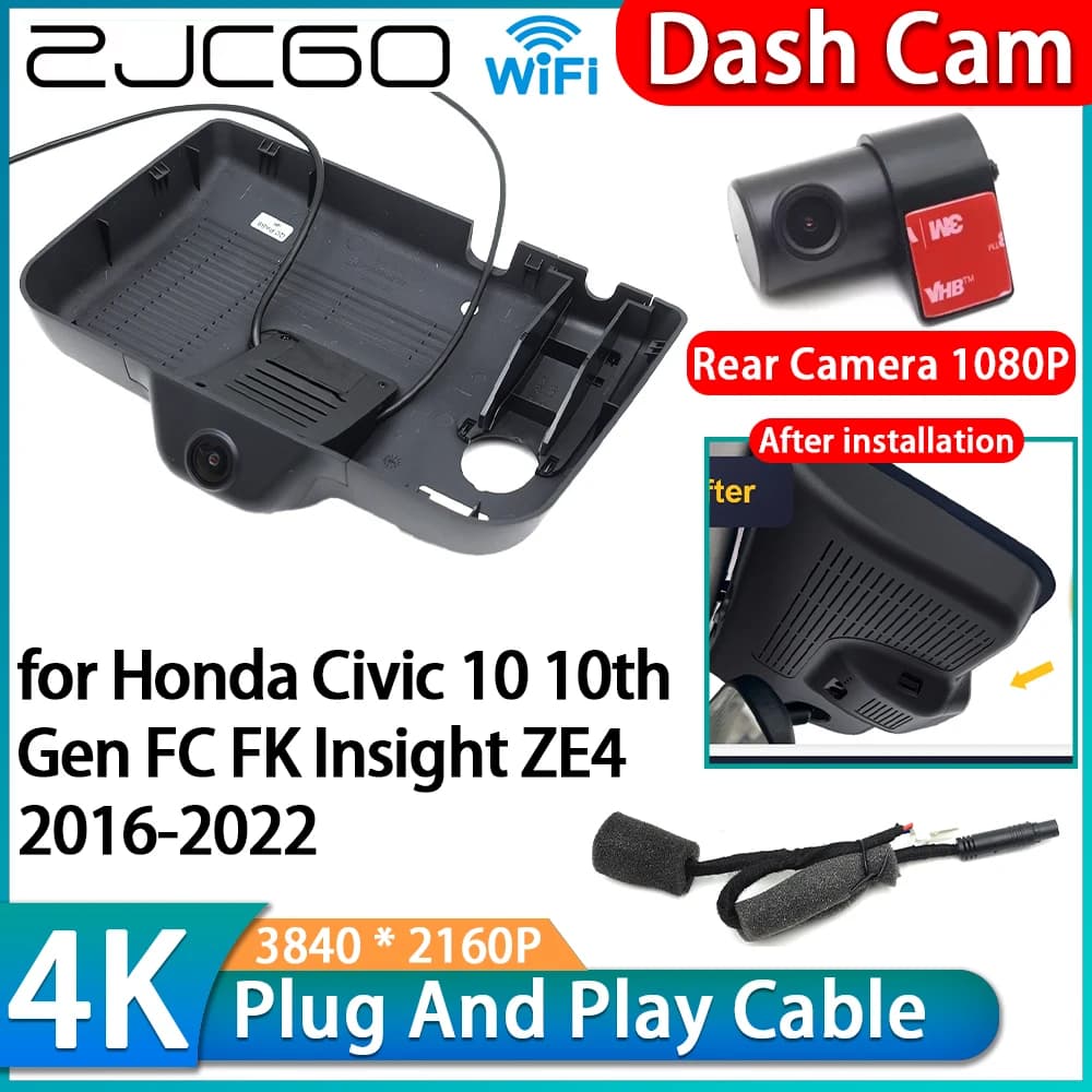 Telecamera DVR OEM per auto Honda Accord 10 Mk10 CV 2016-2022, 4K Wifi, anteriore e posteriore, visione notturna, videoregistratore, obiettivo Sony