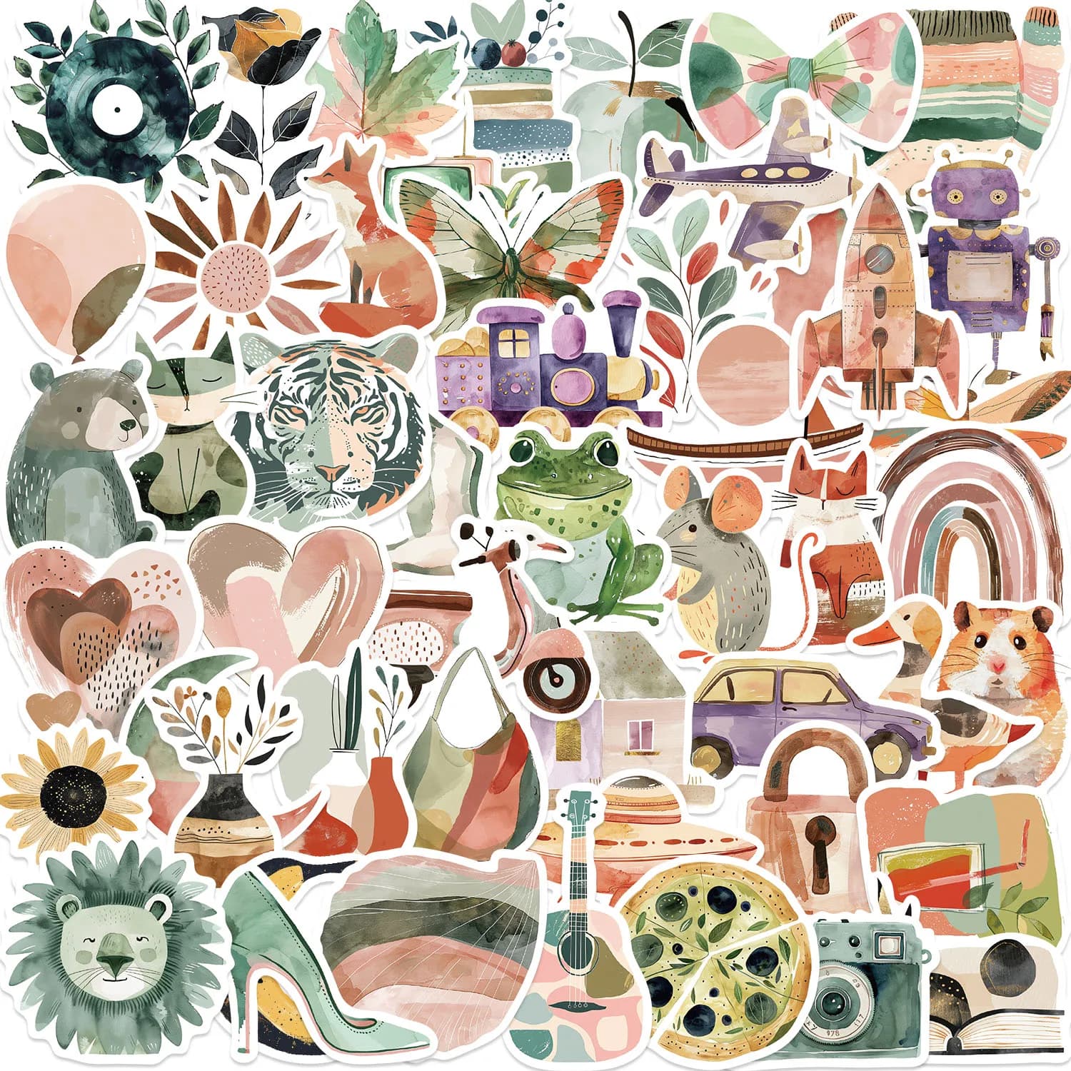 50 adesivi estetici Boho Art, scrapbooking, laptop, notebook, decalcomanie per bambini, ragazza, giocattolo, graffiti bohémien, adesivo retrò vintage