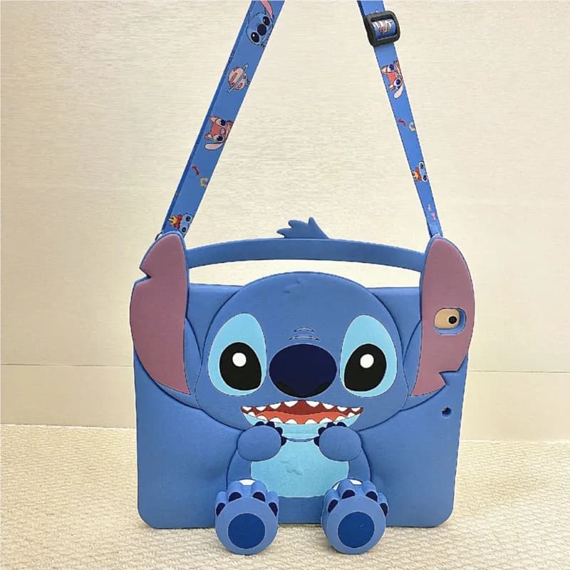 Custodia Protettiva 3D Stitch Cartoon con Porta Matita e Cordino per Tablet Huawei MatePad 11 pollici 2021 2023 SE 2024 - Cover per Bambini