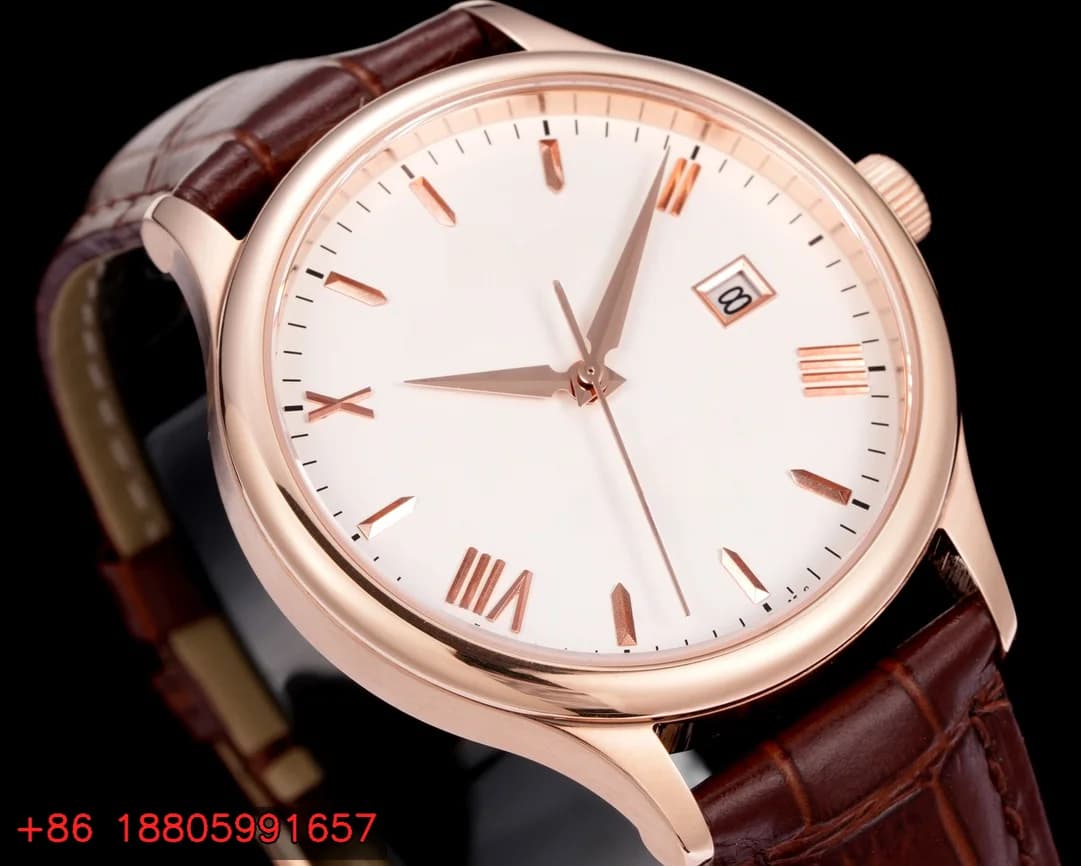 Orologio Meccanico Automatico da Uomo 9015, 40mm, 28800bph, Cinturino in Pelle, Cassa in Acciaio Inox, Vetro Zaffiro, Orologio da Polso Elegante per Affari