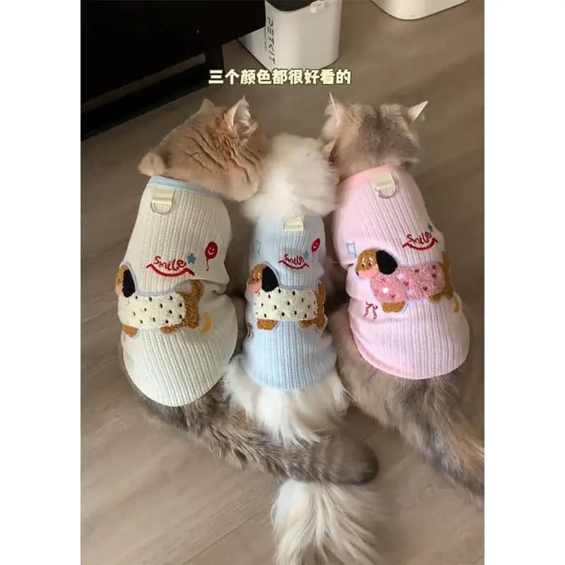 Pet Summer Thin Drawable Vest Pet Embroidery Basic shirt for dogs Spring Summer Pigiama Sunscreen Jackets for puppies