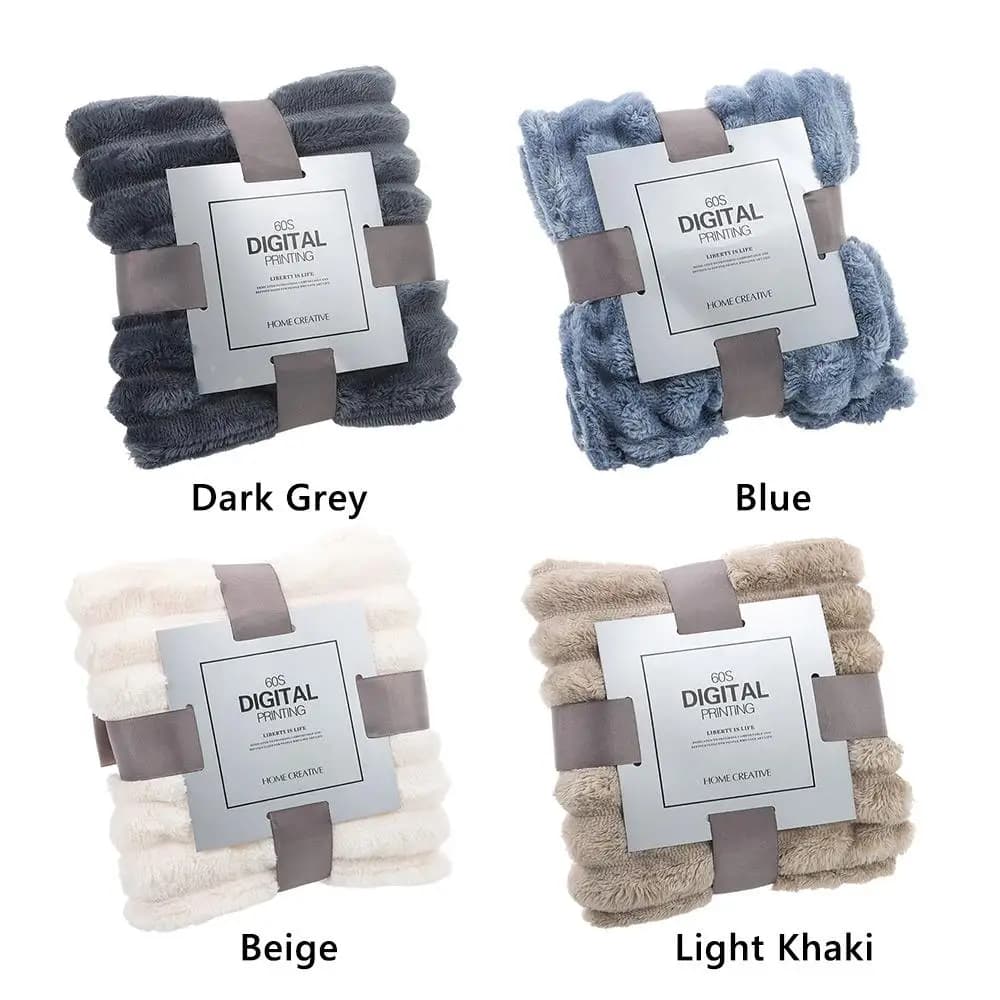 Nuova coperta calda a doppia faccia Trapunta calda per il condizionamento della pelle Coperte a righe in peluche ultra morbide e traspiranti