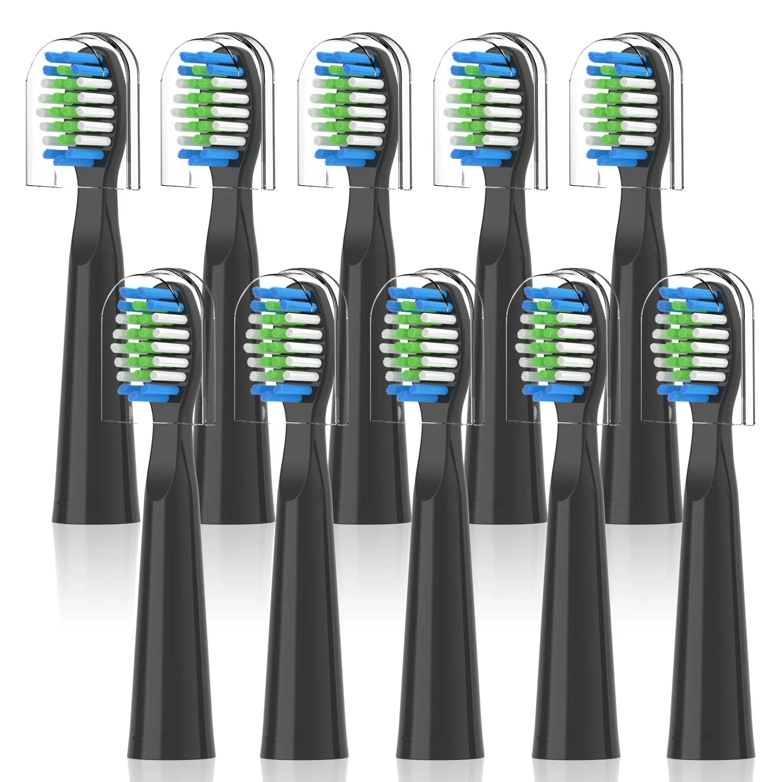 10 piece Fairywill FW-E11 E10 E6 D7S electric toothbrush spare heads, compatible with Fairywill E11