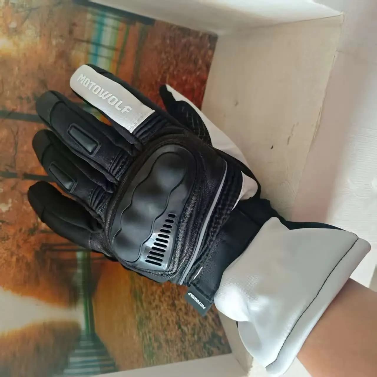Motowolf Guanti da moto invernali in pile termico impermeabile antivento in pelle Motocross Sci Biker Guanto Accessori da equitazione per moto