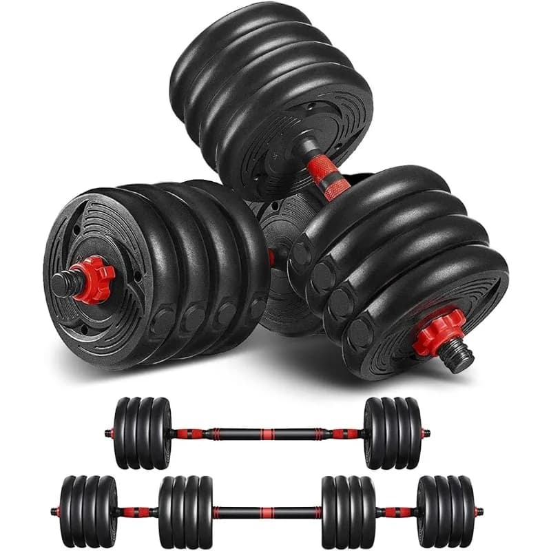 Set of Adjustable Manubris up to 50 kg, Free Weights with Connecting Bar Usable as Libra, Roller for Training in Home Gym