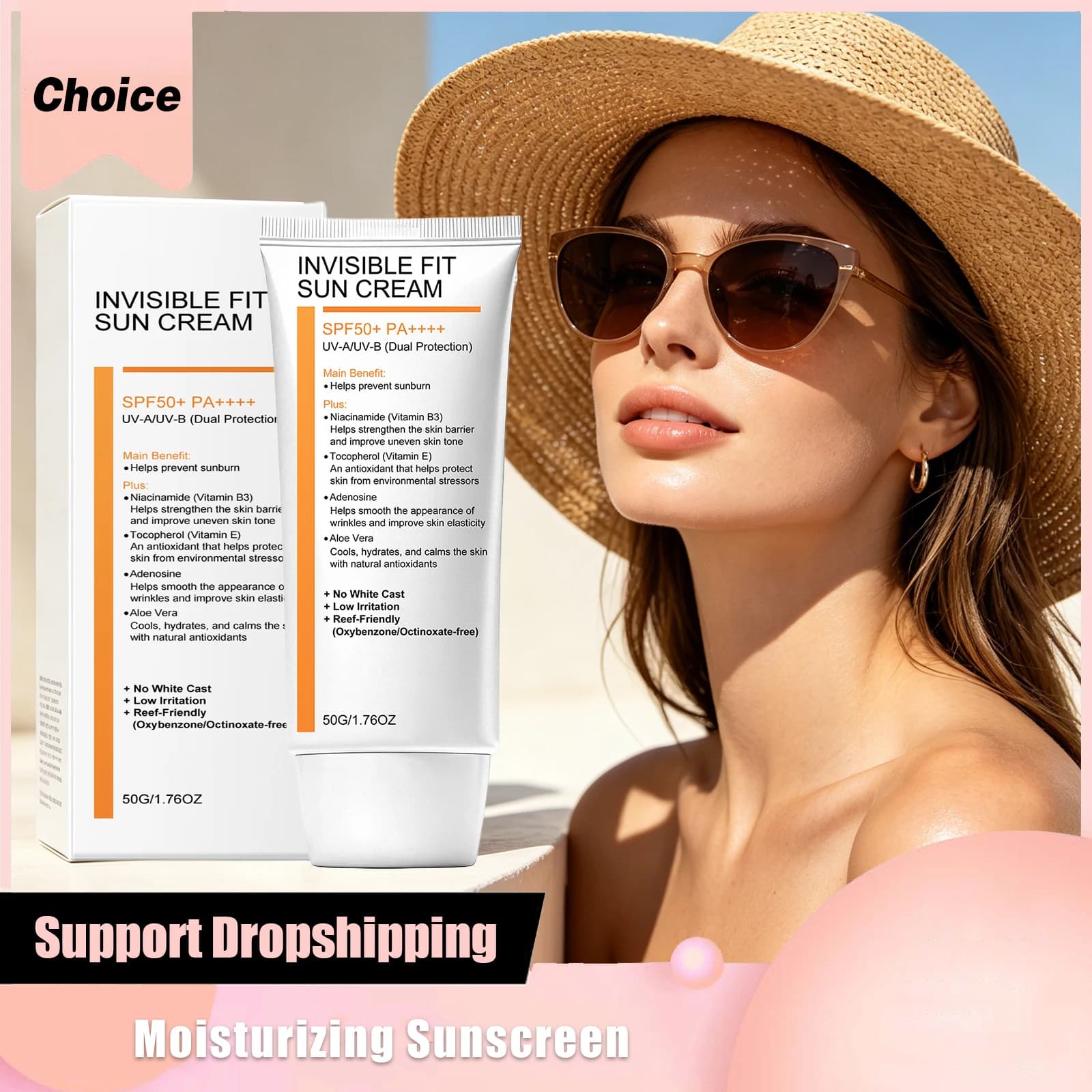 Crema Solare alla Nicotinamide Protezione UV Opacizzante Non Unta Uniforma il Tono della Pelle Impermeabile Anti Scottature Sbiancante Portatile