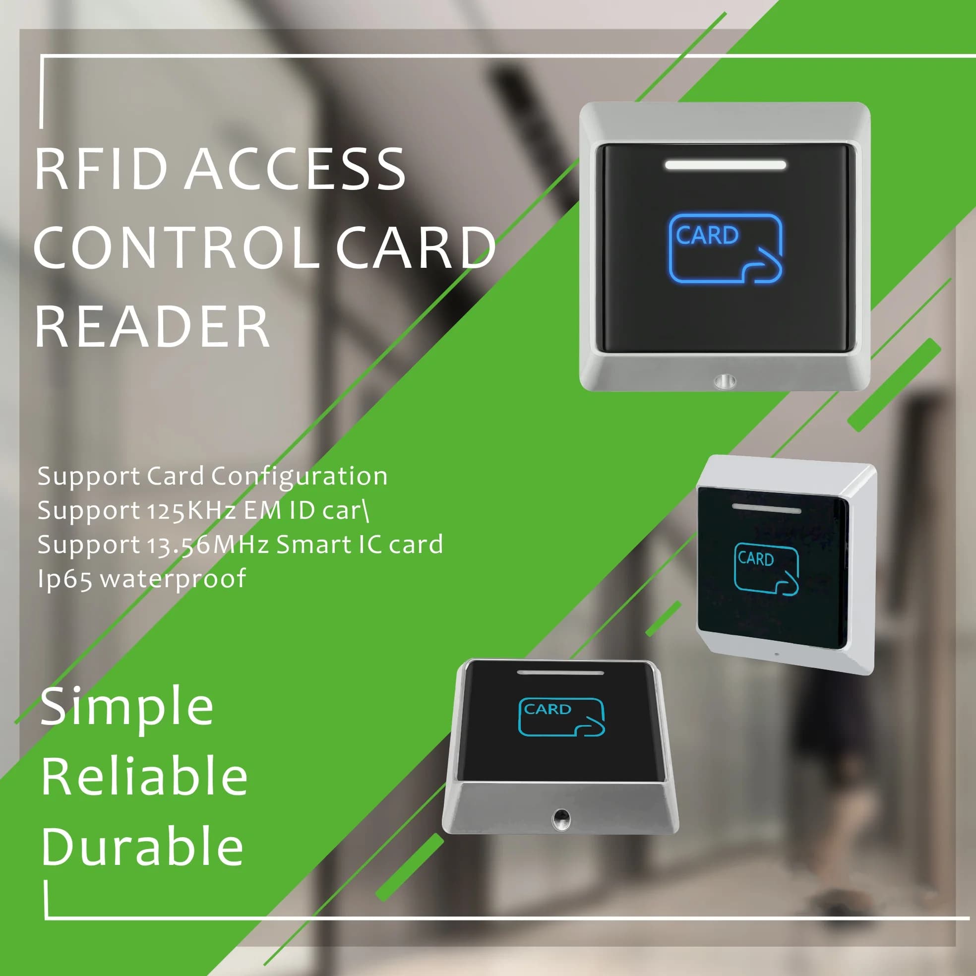 KR501EM Dual Frequency RFID Reader 125KHz + 13.56MHz NFC Mi-fare IC ID Card Tag Reader for Door Access Control System