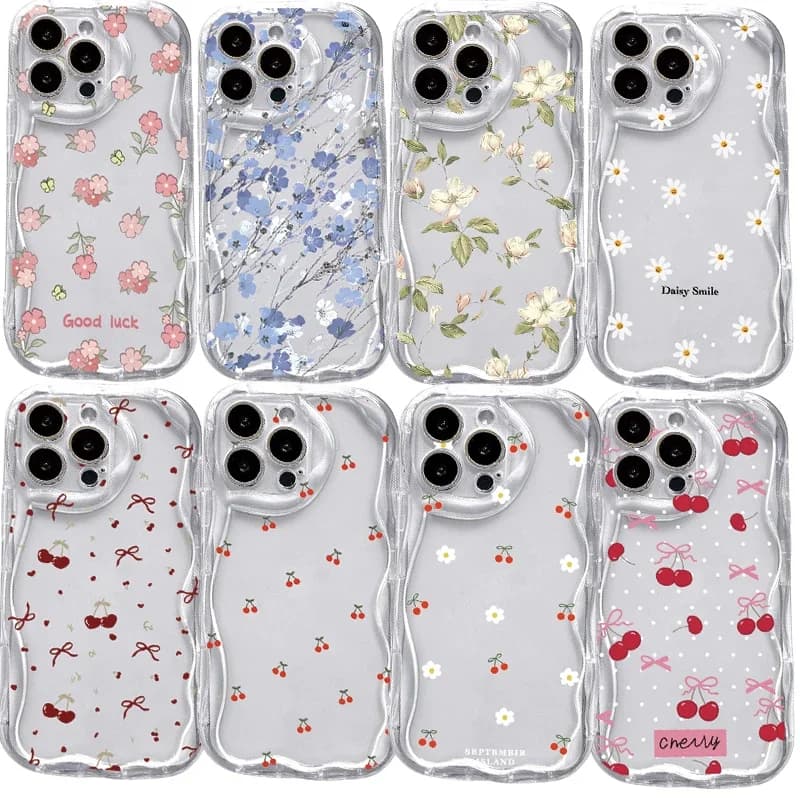 Custodia per telefono con onda floreale di ciliegio per Xiaomi Redmi Note 12 13 14 Pro Plus 5G 14C 13 12 13C A3 11S 10S 10 11 Pro 4G TPU Cover