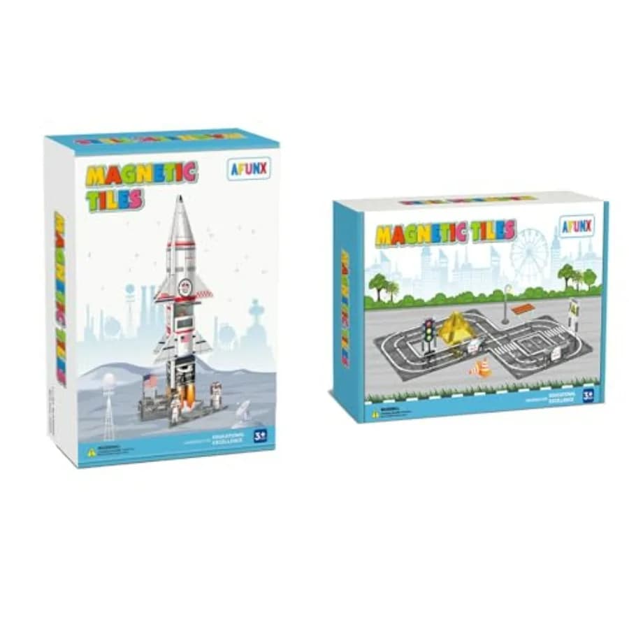 Set di Piastrelle Magnetiche per Bambini 3+ Anni, Giocattoli Educativi STEM, Blocchi Magnetici Sicuri e Durevoli in Diversi Colori, Costruzioni Creative
