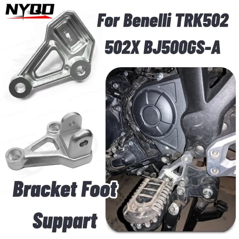Front Left Right Footpeg Bracket Support For Benelli TRK502 TRK502X BJ500GS‑A Motorcycle Footrest Mount Parts