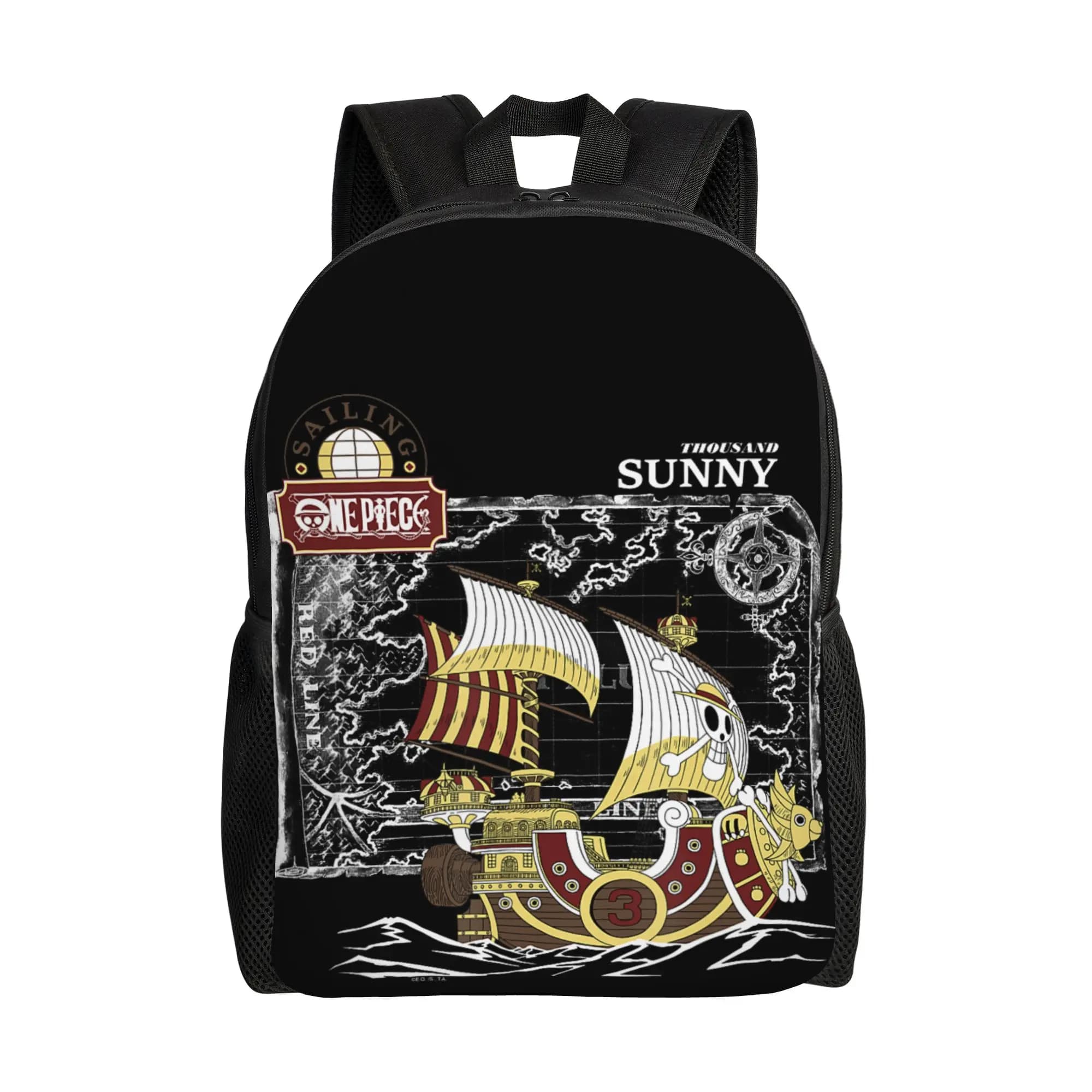 fashion backpacks Anime Thousand Sunny Ship with Map and Logo Daypack ita bag mochila Vintage School Sturdy Shoulder Rucksack