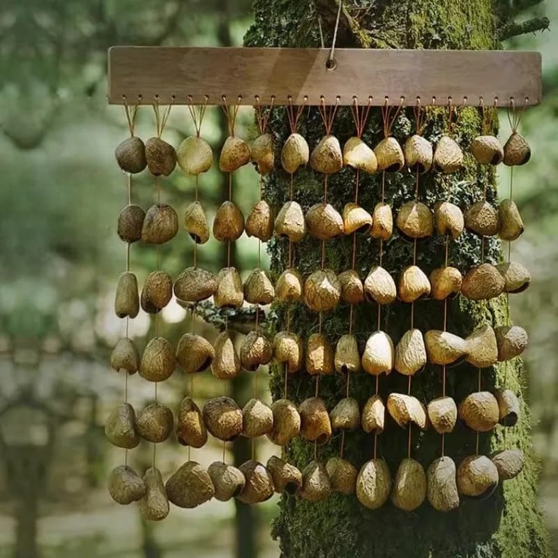 Fruit Shell Bell Outdoor Garden Hanging Wind Chime Yoga Meditation Wind Bells Diapason Chakra Therapy Percussion Instrument
