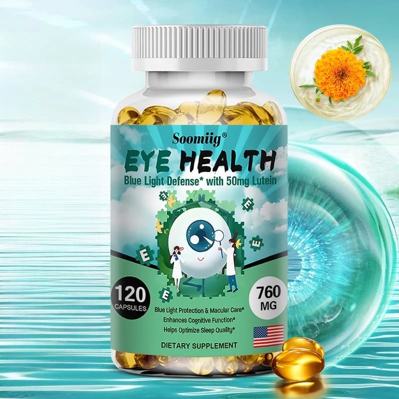 Lutein supplement for adult eye support: contains vitamin C, vitamin E, improves dry eyes, promotes vision and health of eyes