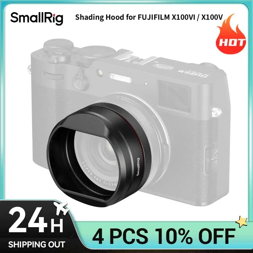Paraluce SmallRig per FUJIFILM X100VI / X100V compatibile con il copriobiettivo originale FUJIFILM con anello adattatore per filtri da 49 mm