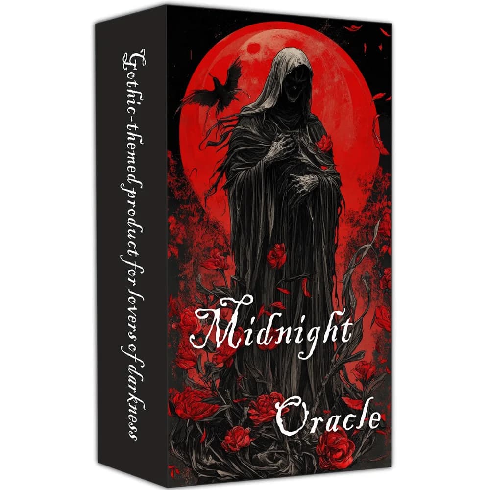 Midnight Oracle Card Deck, carte a tema gotico e fantasy, include istruzioni in carta, perfette per appassionati e collezionisti.