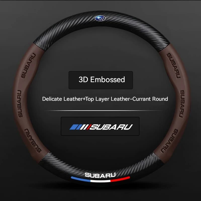 Coprivolante in Pelle Antiscivolo e Traspirante in Fibra di Carbonio per Subaru Brz Wrx Xv Ascent Forester Outback Impreza Legacy